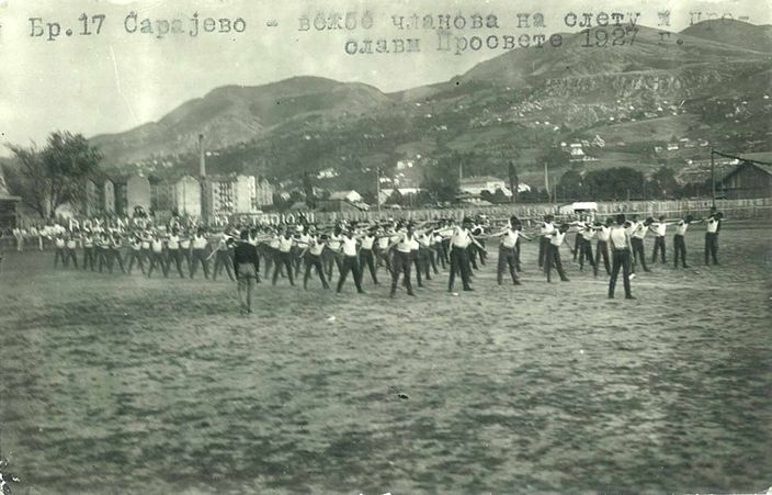 Sarajevo - Vežbe članova na sletu i proslavi Prosvete 1927.