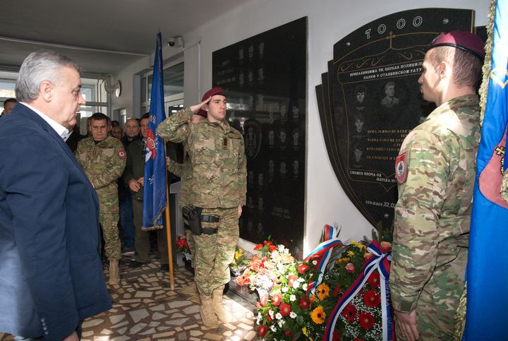 Predsjednik Boračke organizacije Republike Srpske Milomir Savčić na obilježavanju 22 godine od formiranja Sedmog odreda Specijalne brigade policija MUP-a Republike Srpske.
